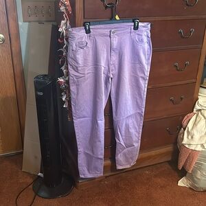 A pastel purple pink pare of jeans